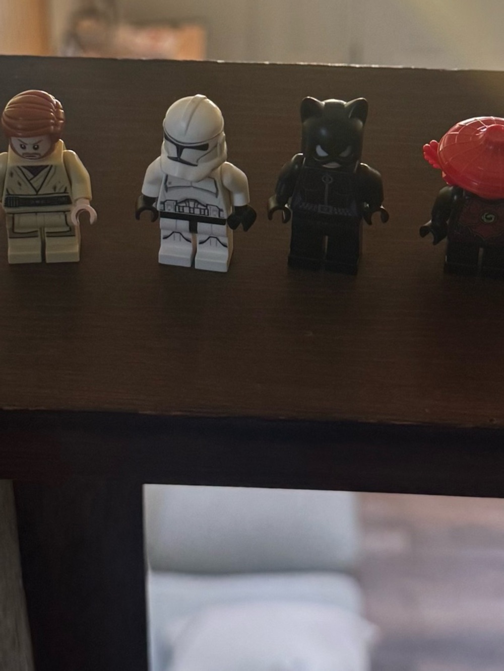 LEGO Minifigure Lot – White Clone Trooper, Black Panther, Red Ninja, Tan Jedi